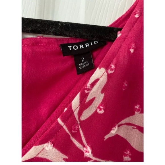 TORRID Hot Pink Floral Clip Dot Dress - Picture 8 of 9